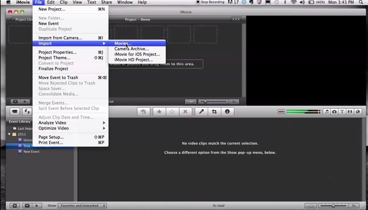 imovie format,what can you import and export?
